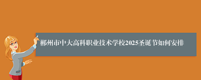 郴州市中大高科职业技术学校2025圣诞节如何安排