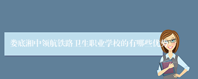娄底湘中领航铁路卫生职业学校的有哪些优势