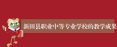 新田县职业中等专业学校的教学成果