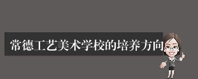 常德工艺美术学校的培养方向