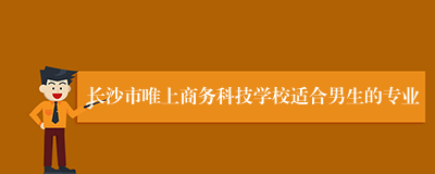 长沙市唯上商务科技学校适合男生的专业
