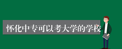 怀化中专可以考大学的学校