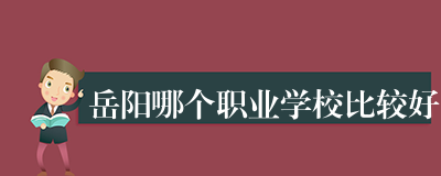 岳阳哪个职业学校比较好