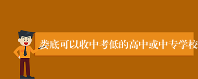 娄底可以收中考低的高中或中专学校