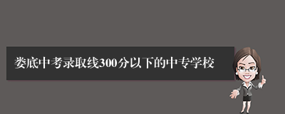 娄底中考录取线300分以下的中专学校